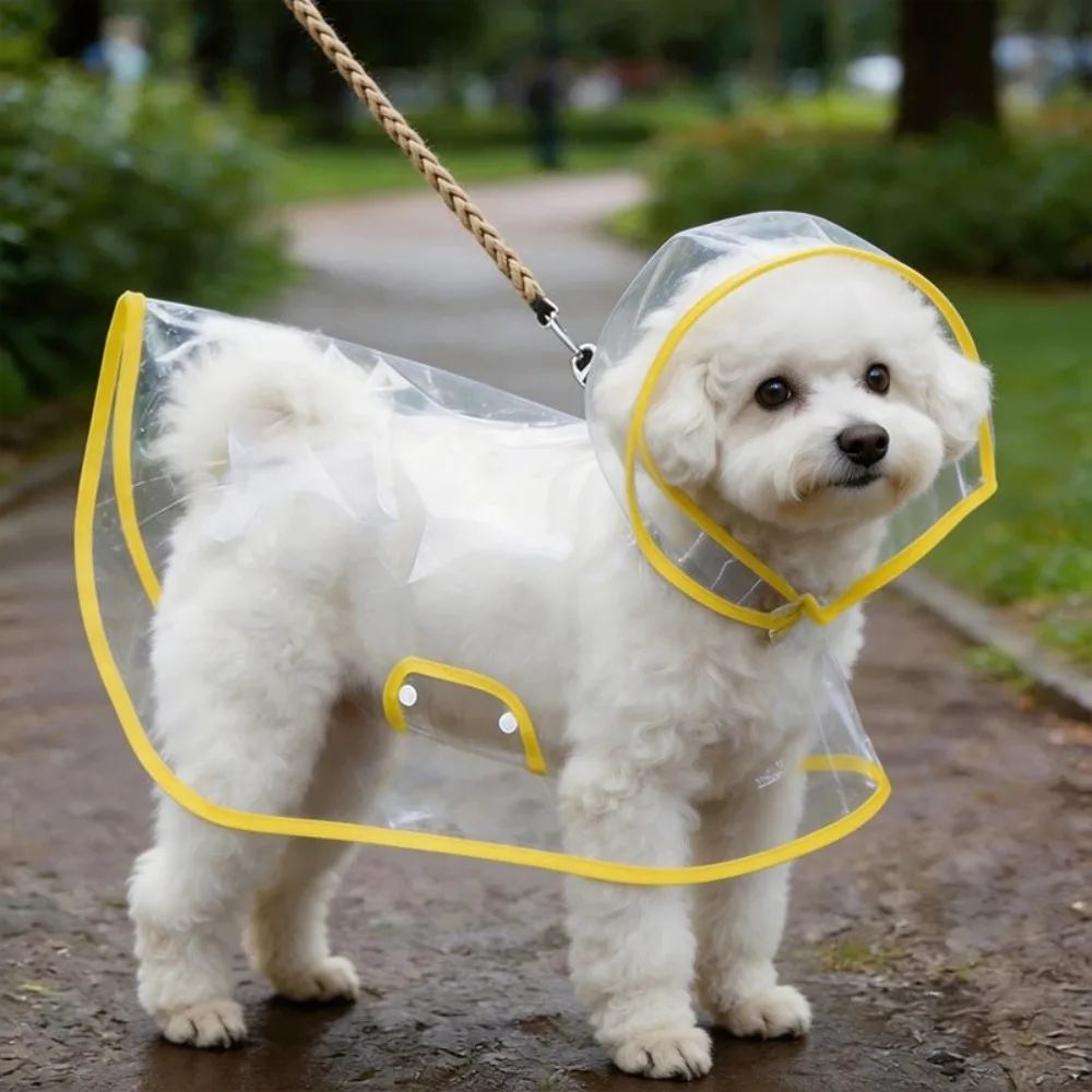 Dog Raincoat Transparent Whole Body Cover Waterproof Soft EVA Dog Walking Artifact on Rainy Days Small Medium-sized Pet Specific