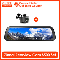 70mai S500 Rearview Dash Cam 9.35'' Touch Screen 3K Super Capacitor Dual-Channel HDR Voice Control 24H Parking Surveillance