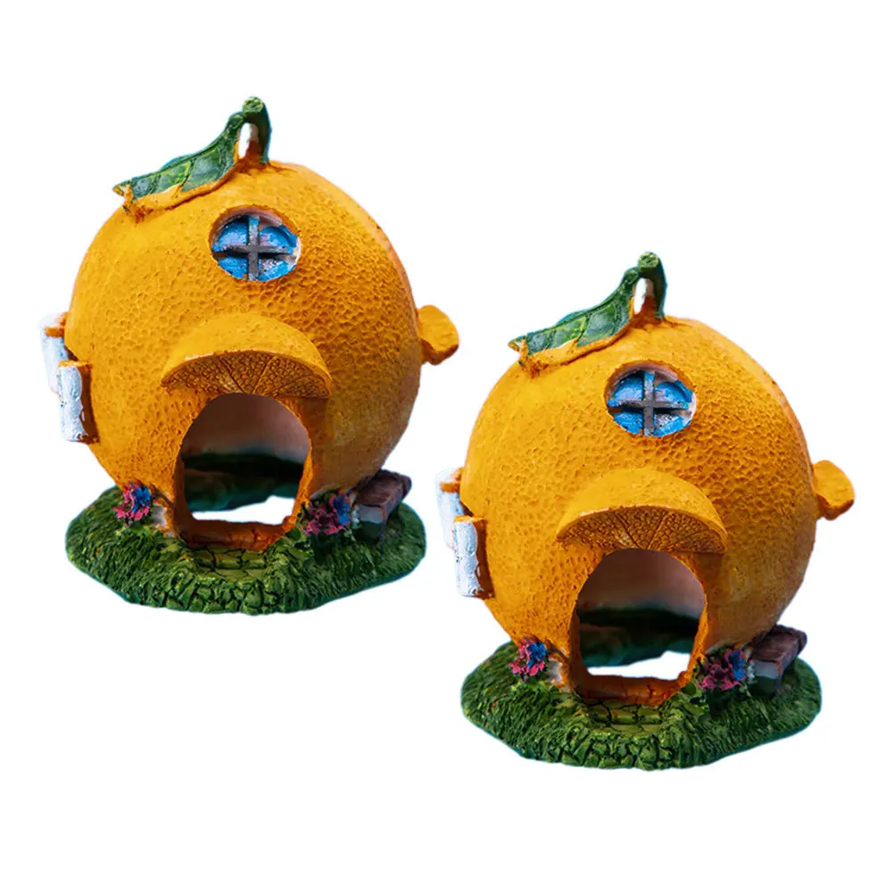 

2Pcs Reptile Hideout Resin Cozy Resting Shelter for Lizards Geckos Aquarium Decoration Pet Habitat Hideaway