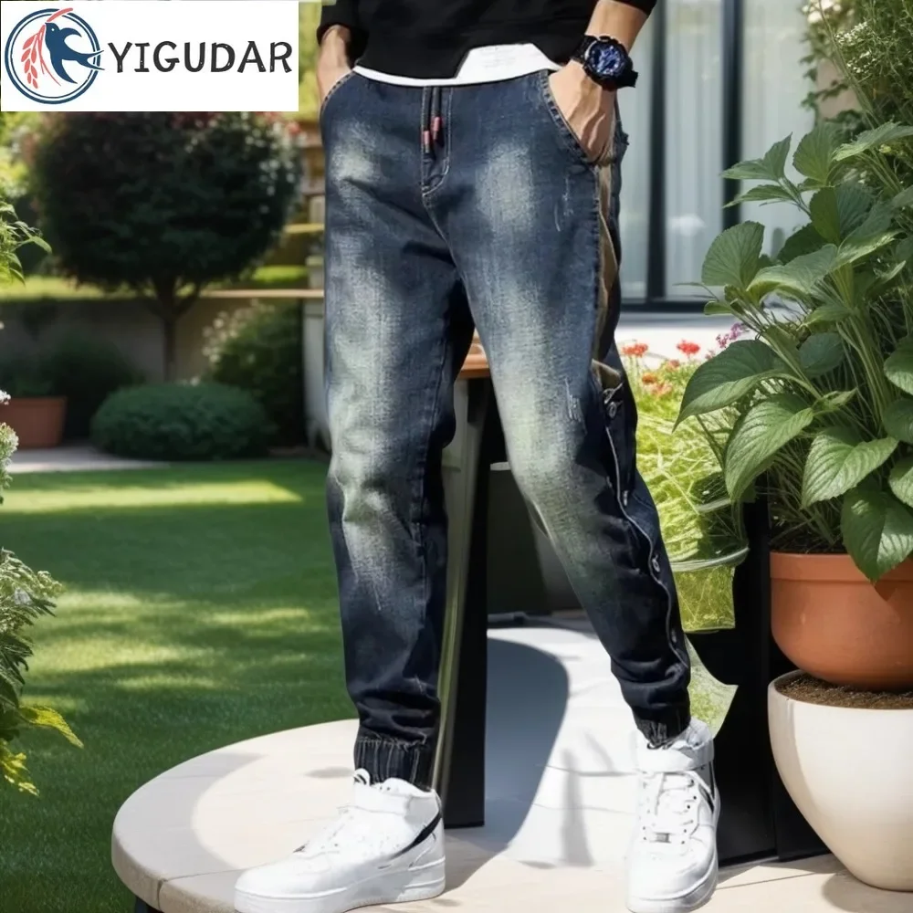 

2024 New Mens Jeans Fashion New Pockets Desinger Loose fit Baggy y2k Jeans Men Stretch Retro Streetwear Relaxed Tapered Jeans