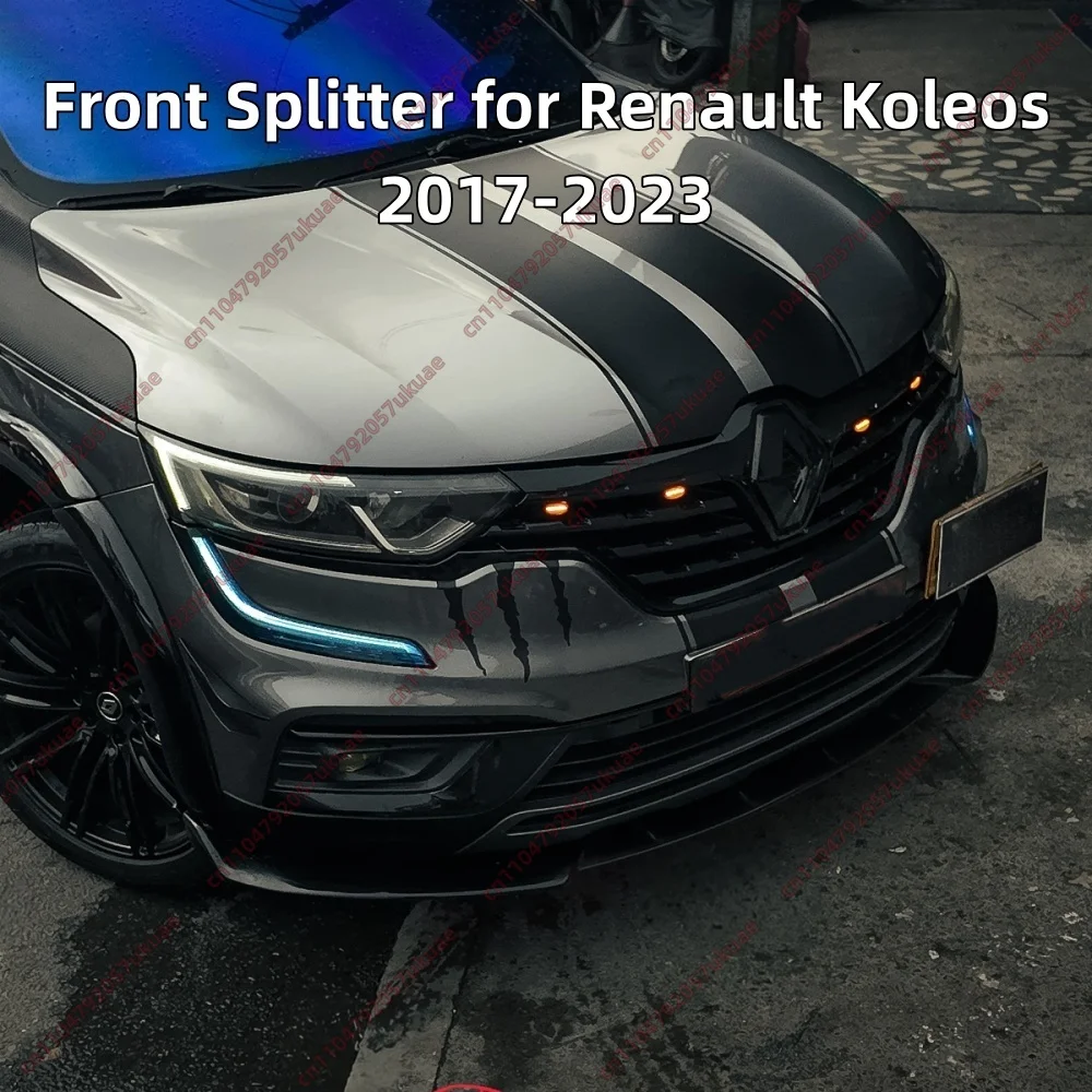 

Накладка-сплиттер на передний бампер для Renault Koleos MK2 / Samsung QM6 2017-2023, глянцевый черный, тюнинг-спойлер, защита кузова, автозапчасть