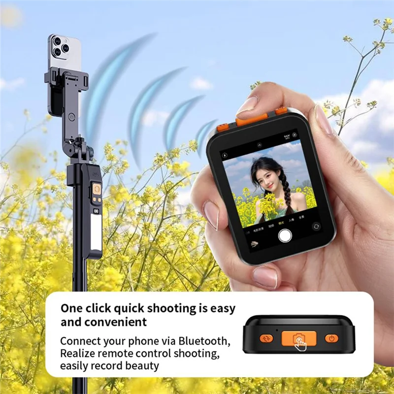 

B04C-RK-X40H Wireless Selfie Monitor Screen 850Mah Bluetooth Shutter Focus Adjustment Phone Stand Selfie Vlog