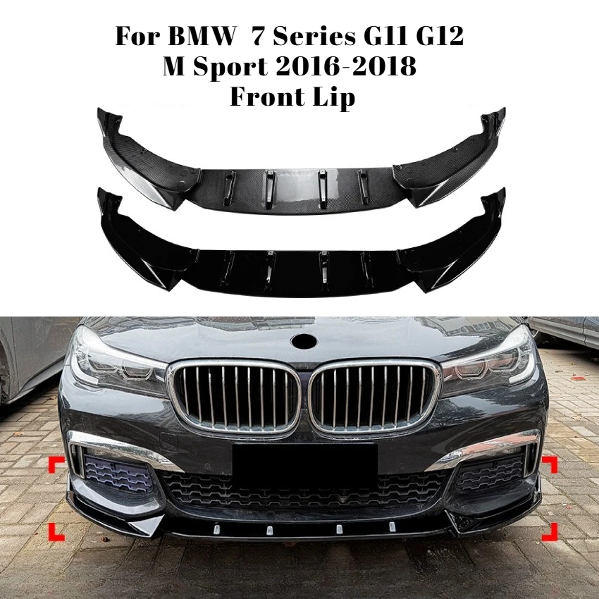 For BMW 7 Series G11 G12 M Sport 2016-2018 Pre-LCI Front Bumper Lip Front Splitter Spoiler Exterior Modified Car Accessories