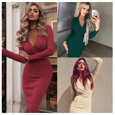 

Женское длинное платье Ele с глубоким вырезом на бедрах, хлопковое, в стиле принцесса, с V-образным вырезом, длинными рукавами, для повседневной носки