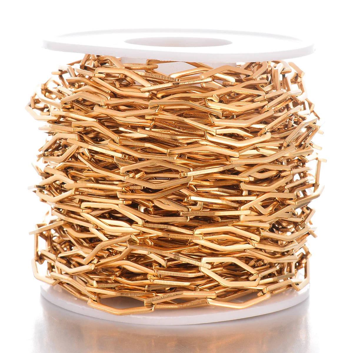Großhandel 1 Meter/Stück Edelstahl Rhombus-Gliederkette für DIY Halskette Armband Fußkette Schmuckherstellung Großpackung Kette Goldfarbe – Detail 3
