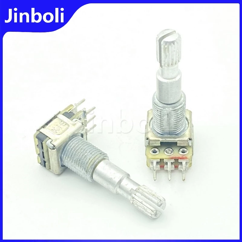 1PCS 12 Type A20K 6Pins Dual Car Audio Amplifier Volume Potentiometer Flower Shaft Length 30mm