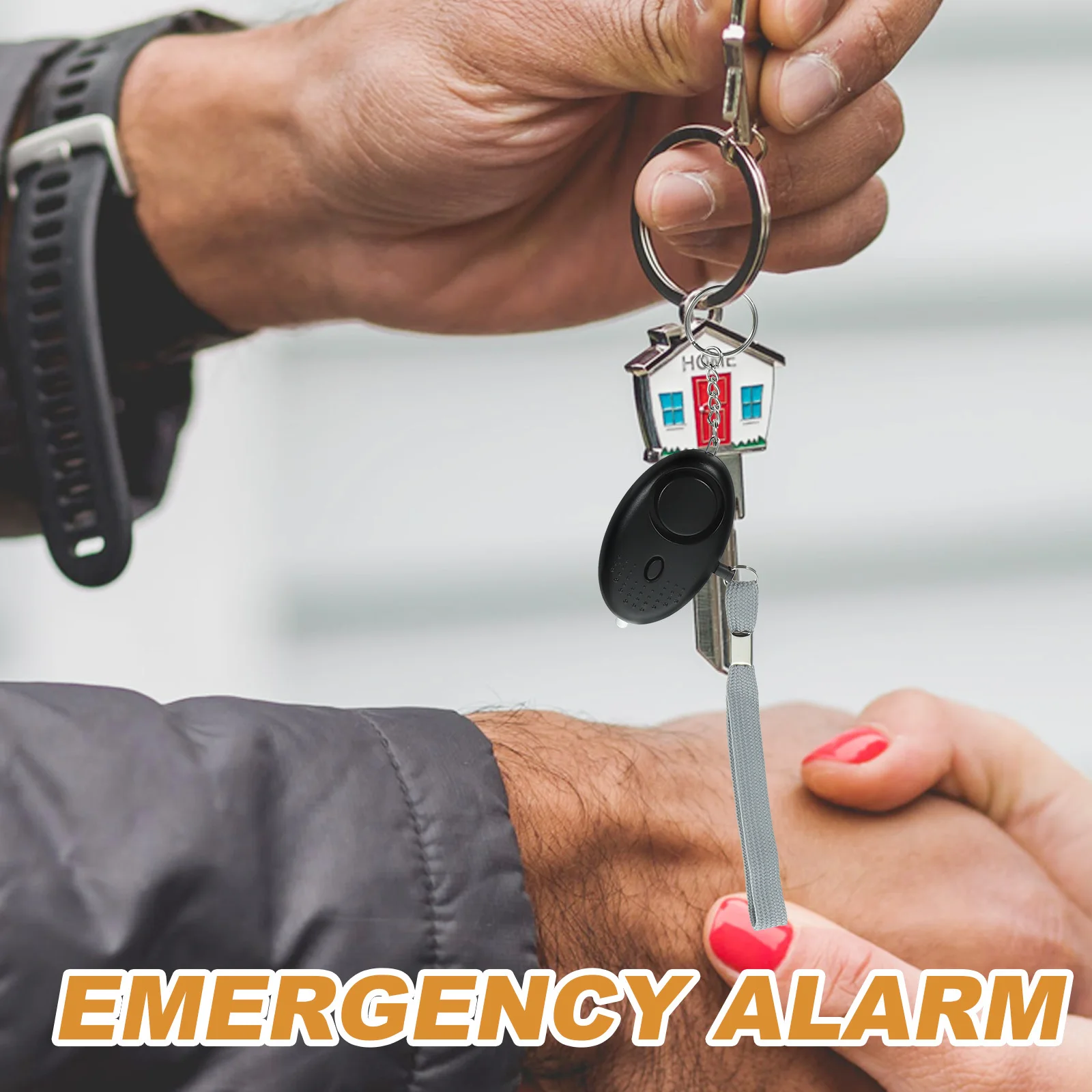 10Pcs Personal Security Alarm 130Db Loud Emergency Alarm Keychain with LED Light for Safety Protection Walking Running Traveling