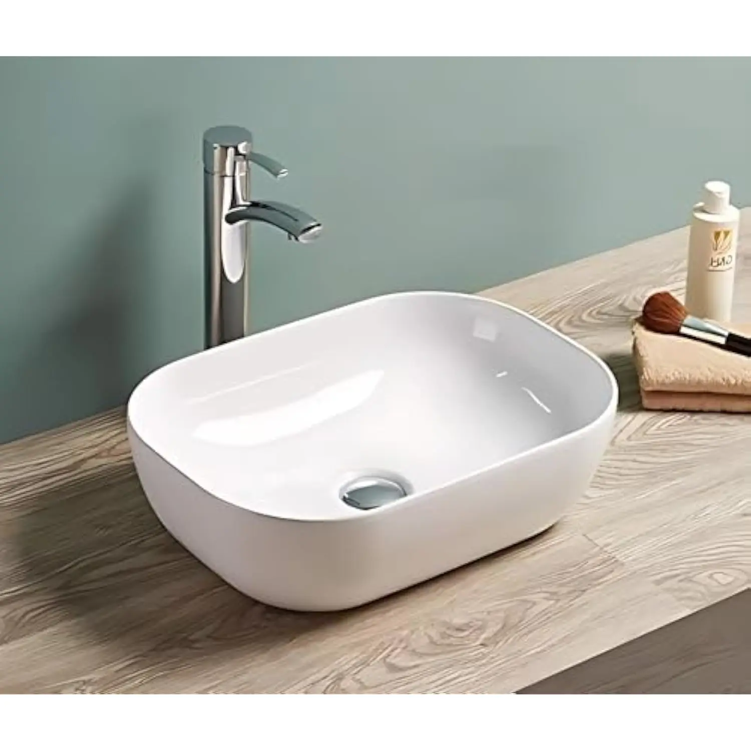 

Bathroom Sink - Bathroom Small Sink with Easy to Clean | Rectangular Small Vanity Sink, Elegant Style & White