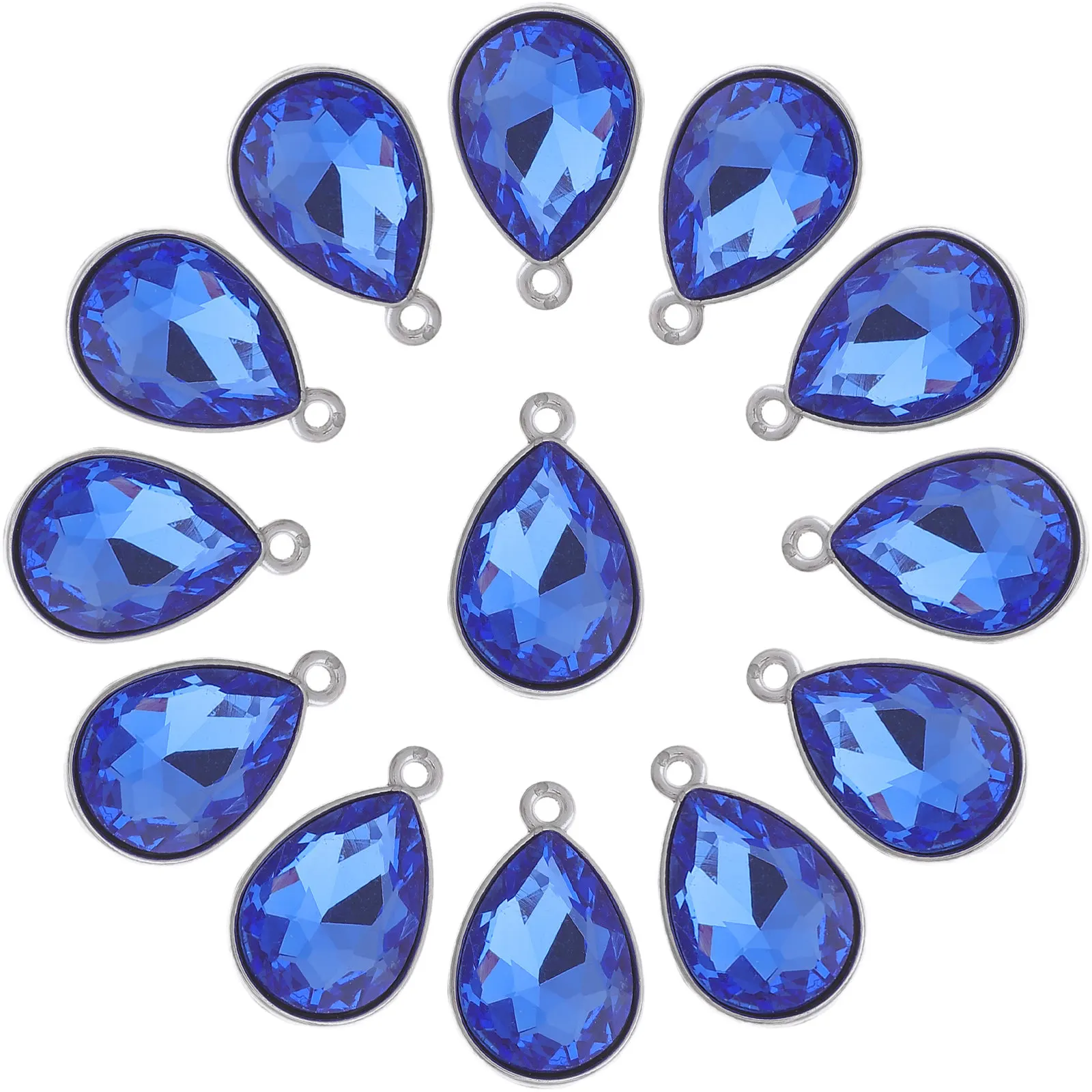 

20 шт. подвесок-капель из стекла и сплава - бусины-капли для изготовления украшений своими руками - для серег, ожерелий, браслетов, зеленые