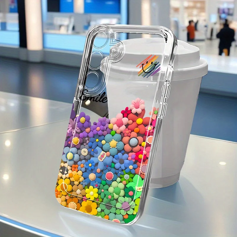 Niedliche Blumen Transparente Hülle für Samsung A56 5G A57 A56 A55 A54 A53 A37 A36 A26 A17 A16 A15 A52 A52S A35 A34 A33 A25 A14 Schutzhüllen