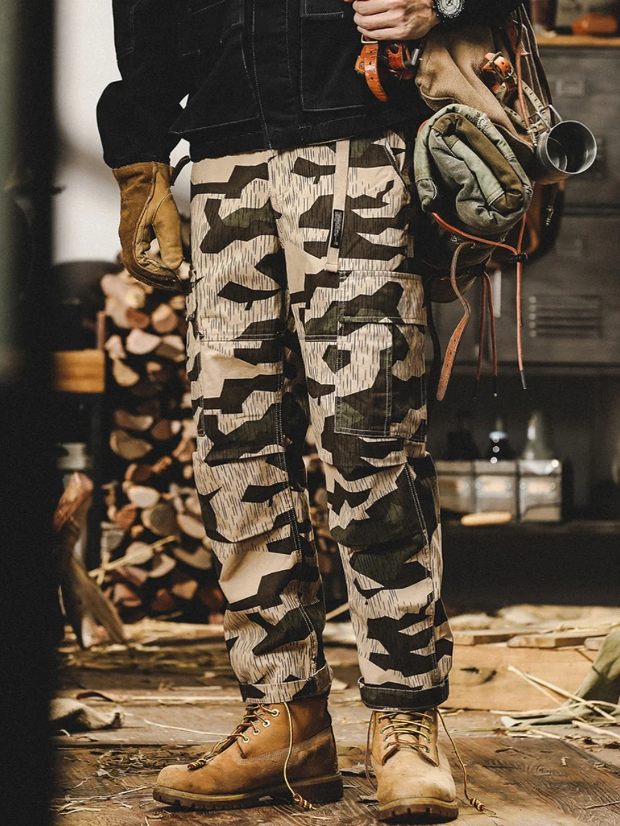 

American Sle Retro Workwear Pants Men's Spring Autumn New Trend Loose Straight Casual Camouflage Pants Youth Active Sle