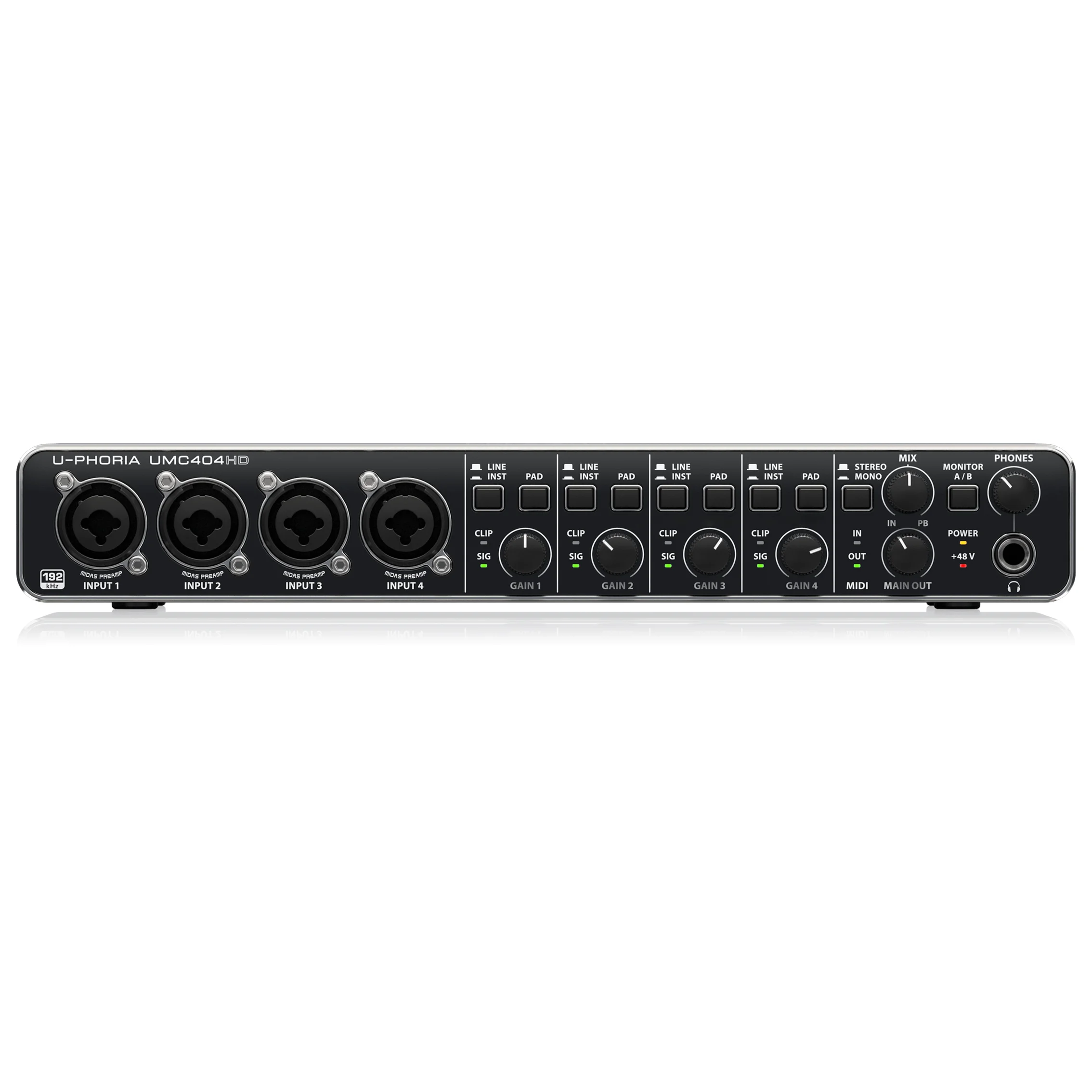 Soundkarte UMC404HD 4-In/4-Out USB 2.0 Audio-Interface mit 4 Midas Mic Preamps Studio Pa System Musikausrüstung