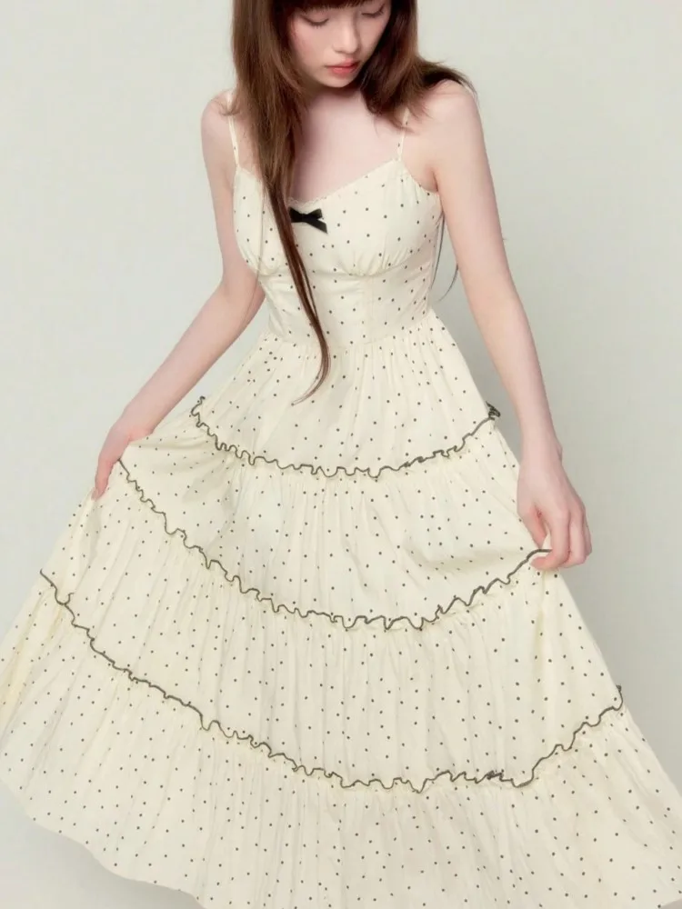 

Women's Polka Dot Print Fashio Midi Summer Dresses French Elegant A-Line Suitable Beach Vacation Holidays Party Occasions Dress