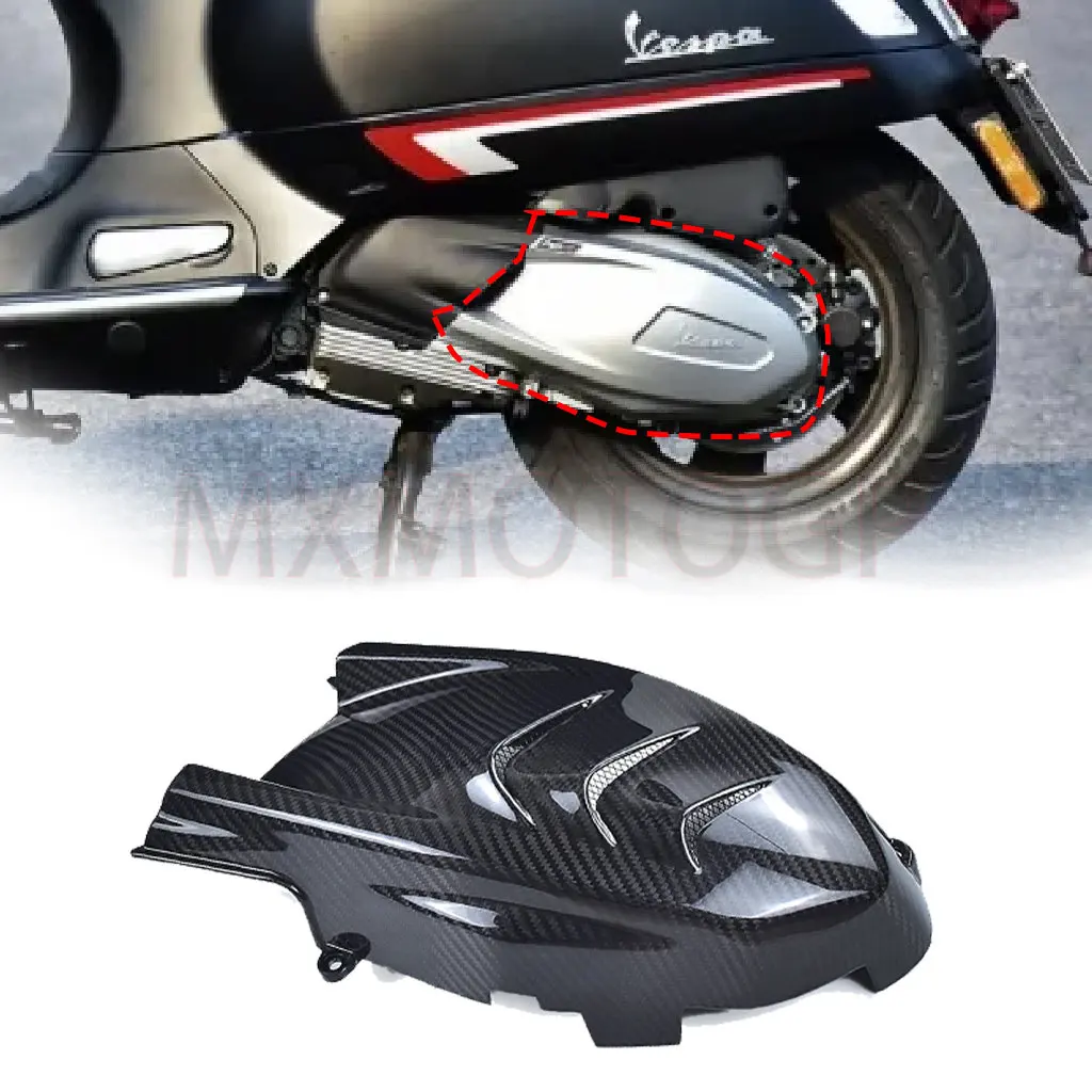 

For Vespa GTS 300 HPE GTS300 HPE Motorcycle Modified 3K Carbon Fbier Engine Cover (With Vents) Heat Shield Insulation Protector