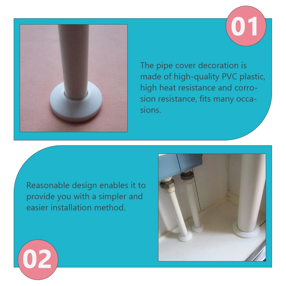 

12pcs Decorative Ring PVC Plastic White Round Cover 16 Type Radiator Cover Round Hole Kitchen Faucet Accessories