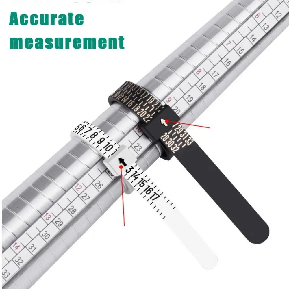 Accurate Measurement Ring Measuring Tape Portable Black/White Ring Measuring Band Easy Operation