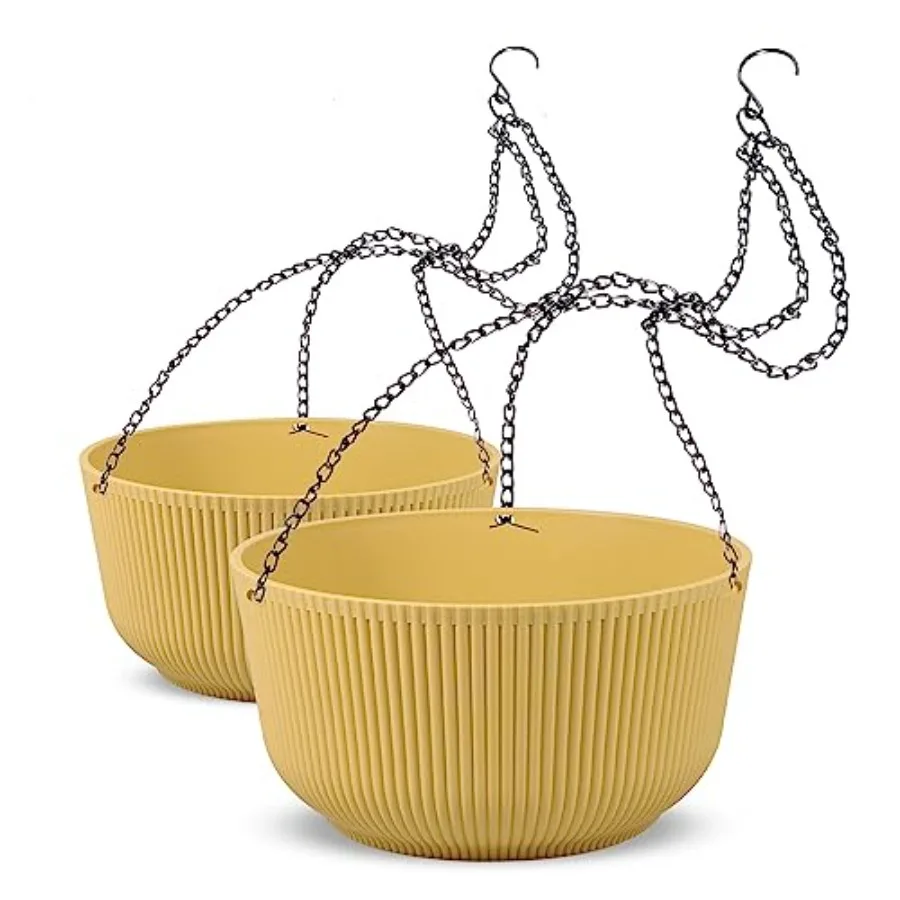 

Self Watering Hanging Planters Indoor Outdoor, Thickened Hanging Basket Flower Plant Pot 2 Pack