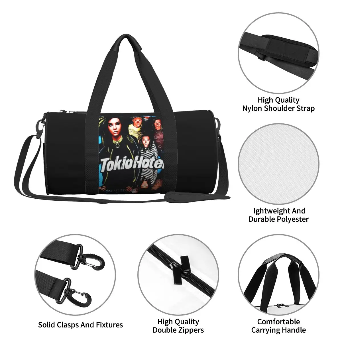 Мужская и женская дорожная сумка Tokio Hotel Gym Bag, большая модная немецкая рок-портативная дизайнерская сумка, милая модная спортивная сумка