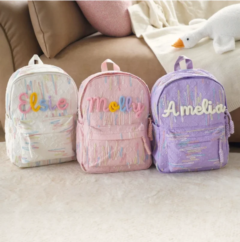 

Персонализированный рюкзак из новой грубой пряжи для девочек на прогулке, милый повседневный простой легкий и модный для студентов колледжа