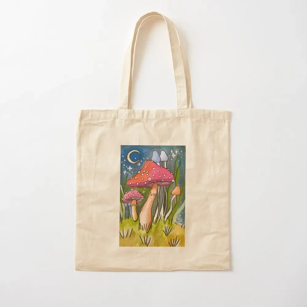 

Starry Mushroom Night Tote Bag custom fabric bag the tote bag