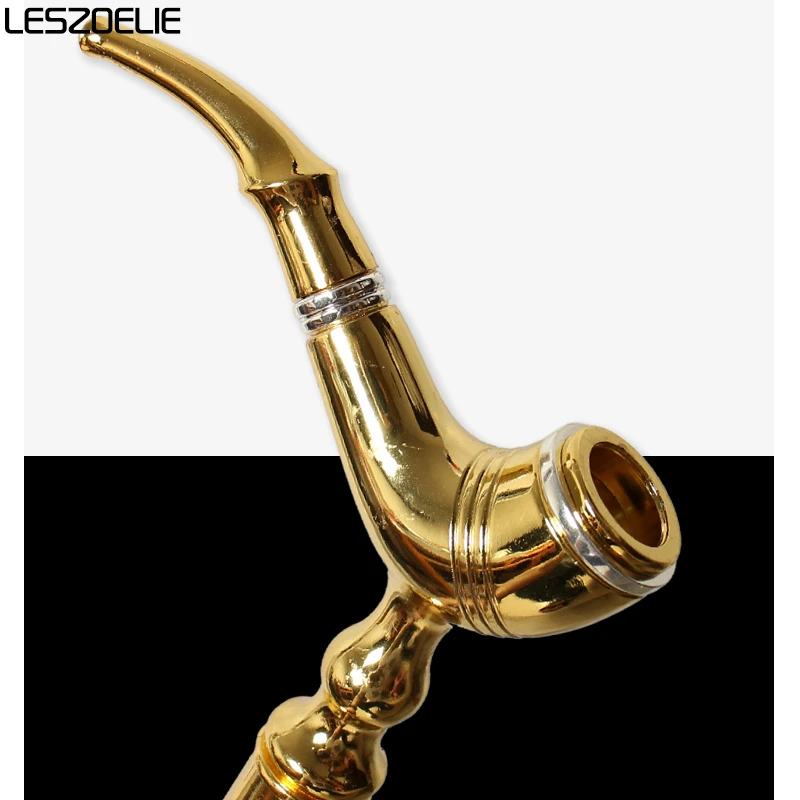 Luxe Gouden Pijphandvat Stok Man 2024 Feest Decoratieve Wandelstok Heren Mode Elegante Handstok Vintage Wandelstok