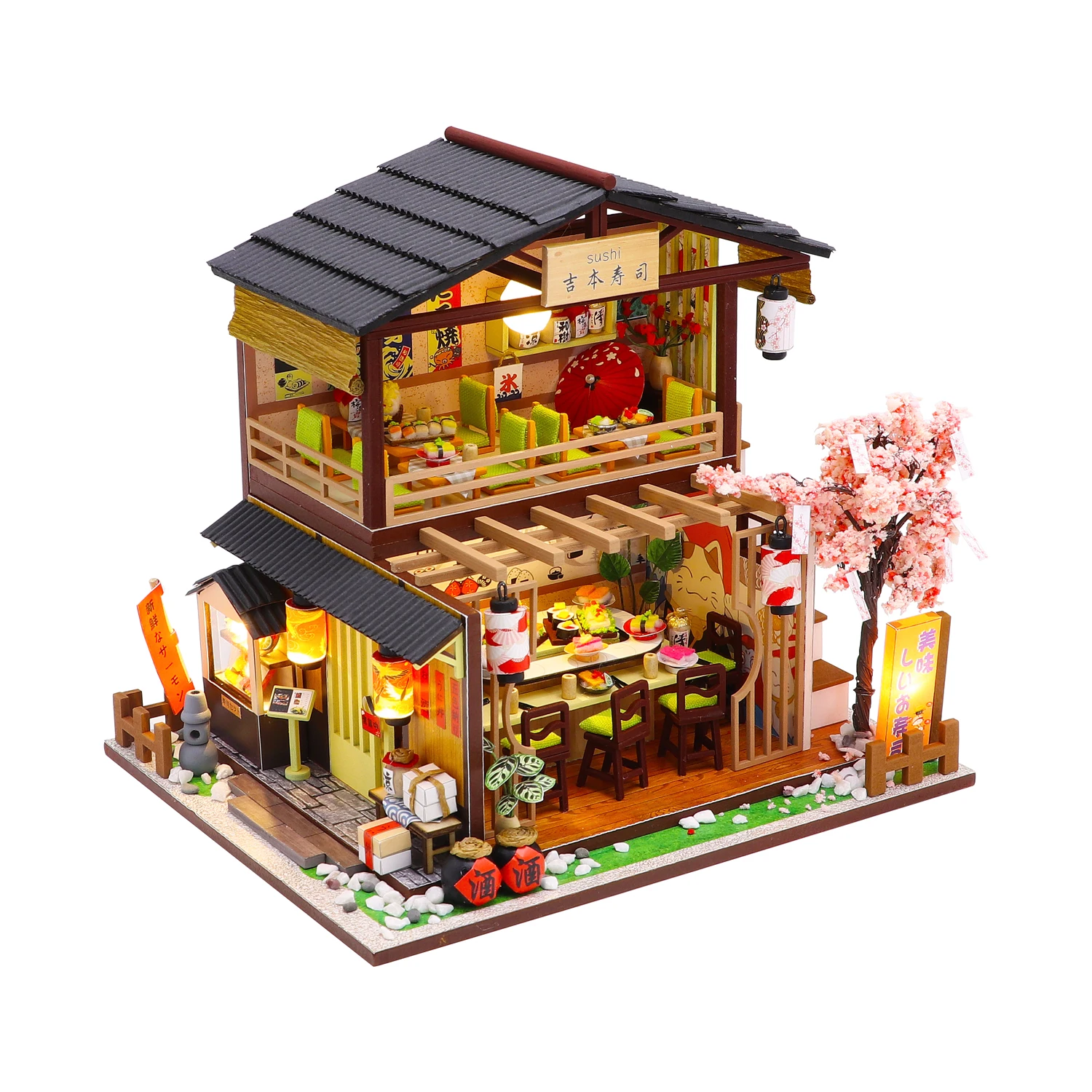 DIY Personal Customize Small Colorful Puzzle Miniature New Design Children Pretend Play Japanese-Styl Doll Houses
