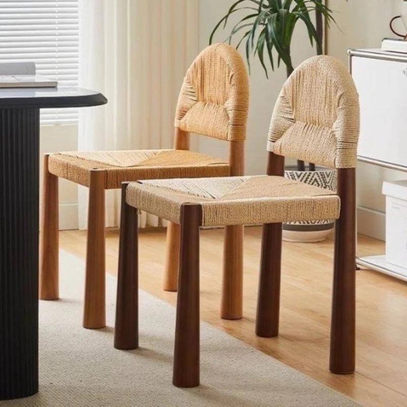 

Nordic Dining Chair Solid Wood Living Room Chairs Modern Backrest Chairs Creative Portable Chair Design Retro Home Furniture