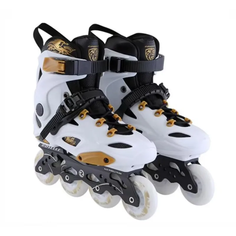 Large Size 110mm Inline Slalom Skates for Adults Racing Roller Skating with Aluminum Frame PP Chassis Made From PU Material