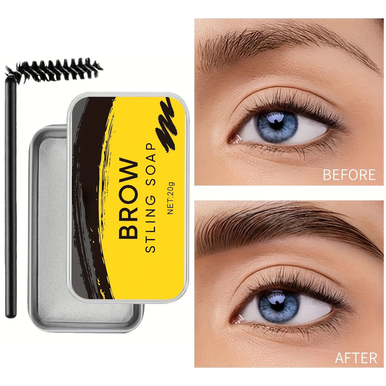 جل تصفيف الحواجب الشفاف المقاوم للماء - شمع حواجب شفاف، عقد طبيعي طويل الأمد، مقاوم للتلطخ ومنعش، مثالي لداي #4