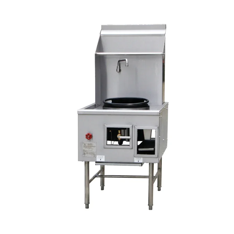 Fornello a gas industriale commerciale in acciaio inossidabile con gamma Wok cinese a 1 fuoco con lavello
