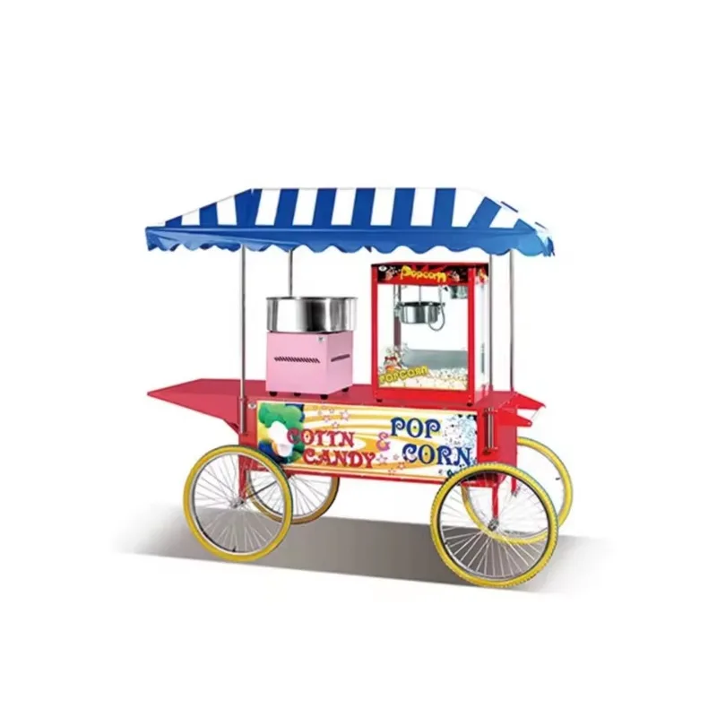 Multifunctional mobile popcorn car dealer sugar cotton machine