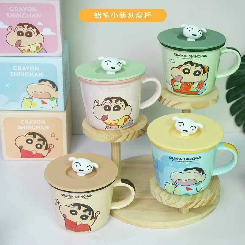 Crayon Shin-chan Couple Coffee Breakfast Cup 2024 Anime Kawaii Children's Nohara Shiro Ceramic Mug Office Coffee Cup Girls Gift