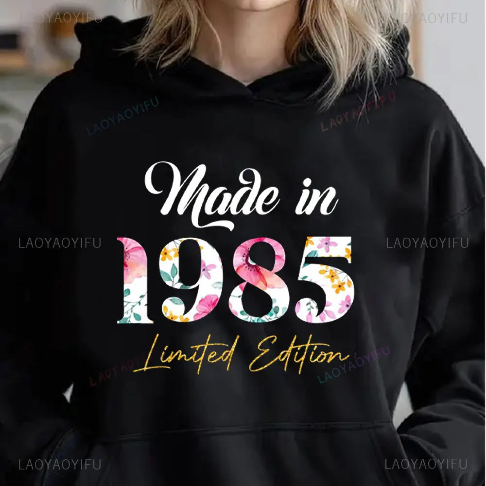 Made in 1985 40th Birthday Sweatshirt Years Old Gift for Mom Dad 40th Birthday Idea Fashion Hoodies Unisex Long Sleeve Pullovers