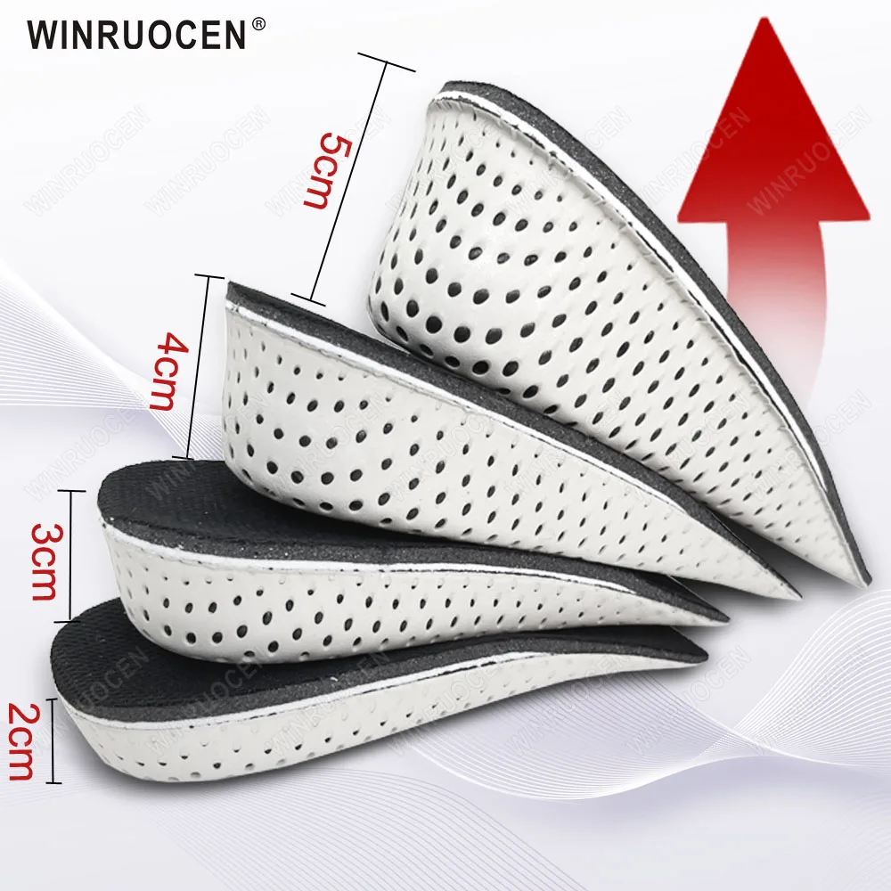 

WINRUOCEN 2-5cm Half Height Increase Insoles Hard Breathable Heel Insert Sports Shoes Pad Cushion Elevator Unisex