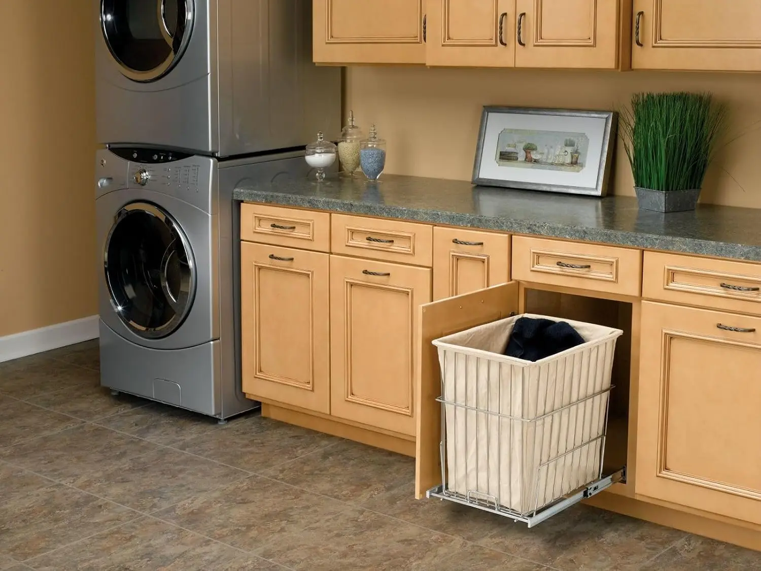 HRV-1520 S CR Cabinet Hamper Wire Pullout, Chrome, Customized