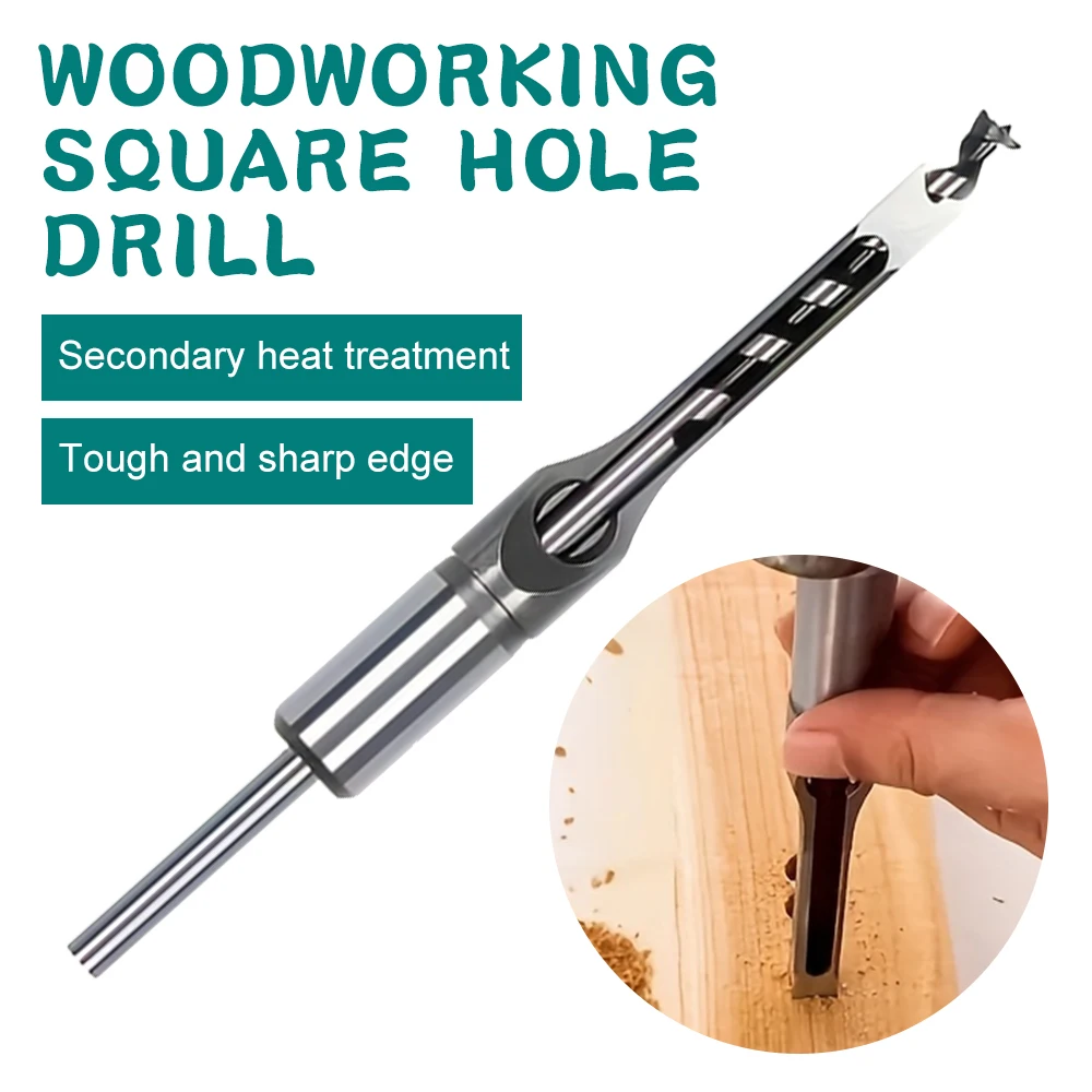 

1/4 Inch Woodworking Square Hole Drill Bit High Speed Steel Auger Mortising Chisel Drill Bit Dill Accessory