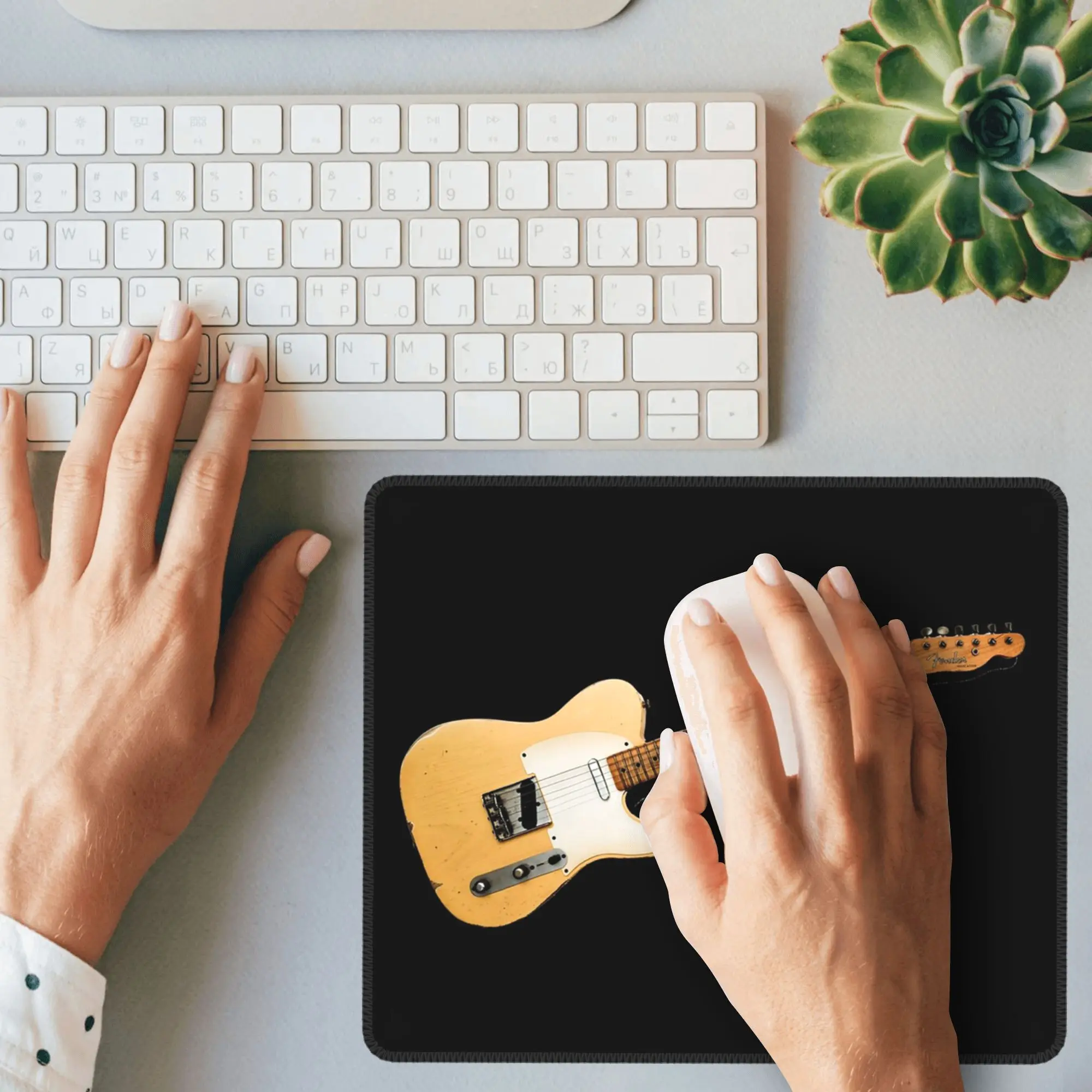 Блондинка Telecaster, гитара, потертый вид, коврик для мыши, компьютерная клавиатура, коврик для мыши, геймерский ПК, ноутбук, настольный коврик, офисные коврики для стола