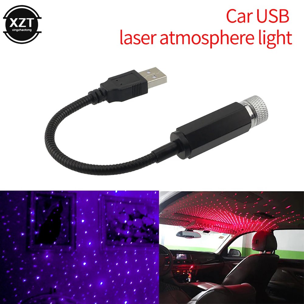 

USB Auto Decoration Night Galaxy Lamp Car Roof Star Light Interior Mini LED Starry Laser Atmosphere Ambient Projector Lights