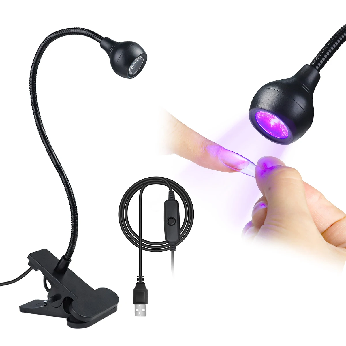

Nail Lamp LED Portable Nail Dryer With Clip Dryer Lamps NailsLamp For Gel Polish Professional Nails Art Tools Home Salon Manicur