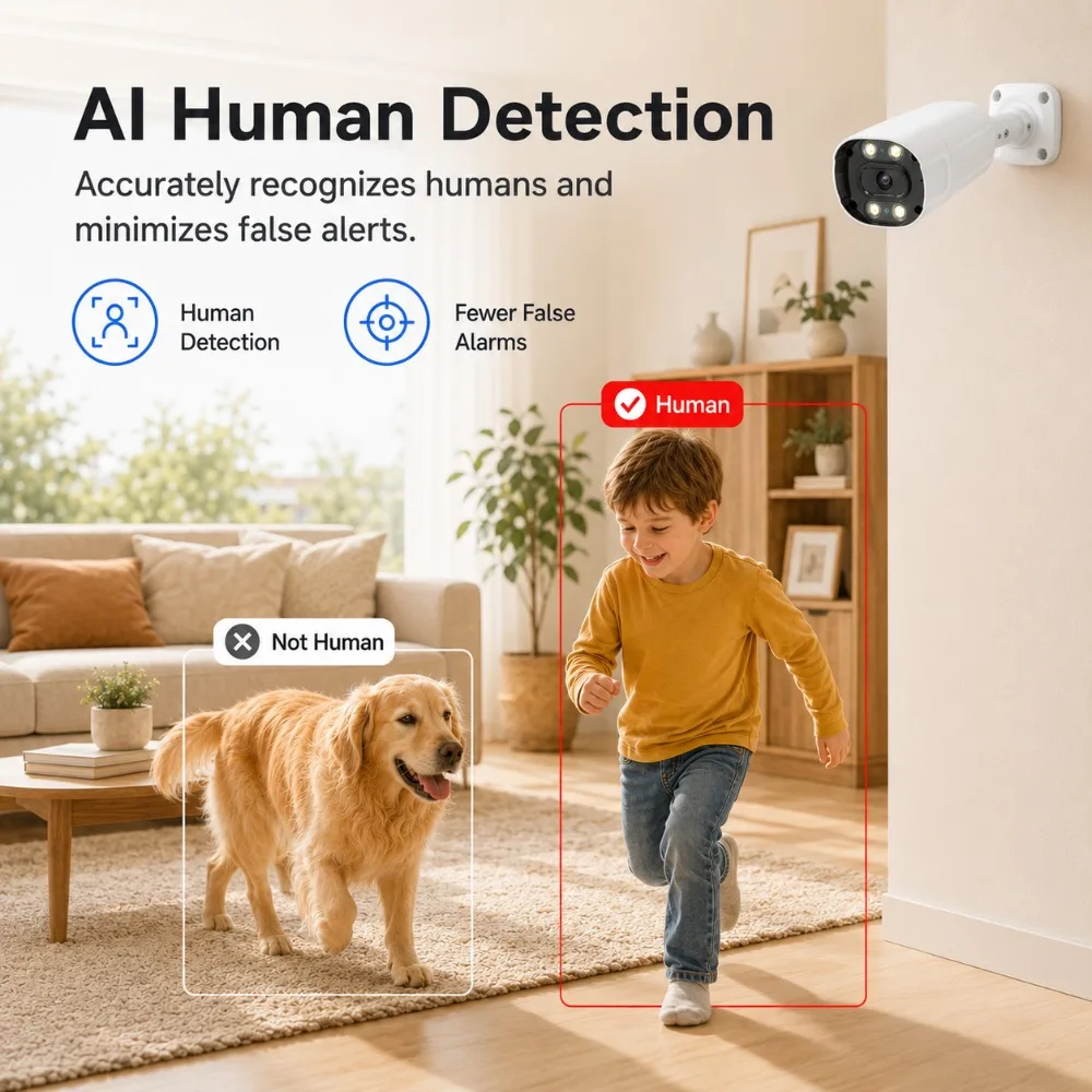 6MP Tuya Smart Life PoE Security Camera Metal Outdoor CCTV with Two Way Audio Dual Light Color Night Vision Camera