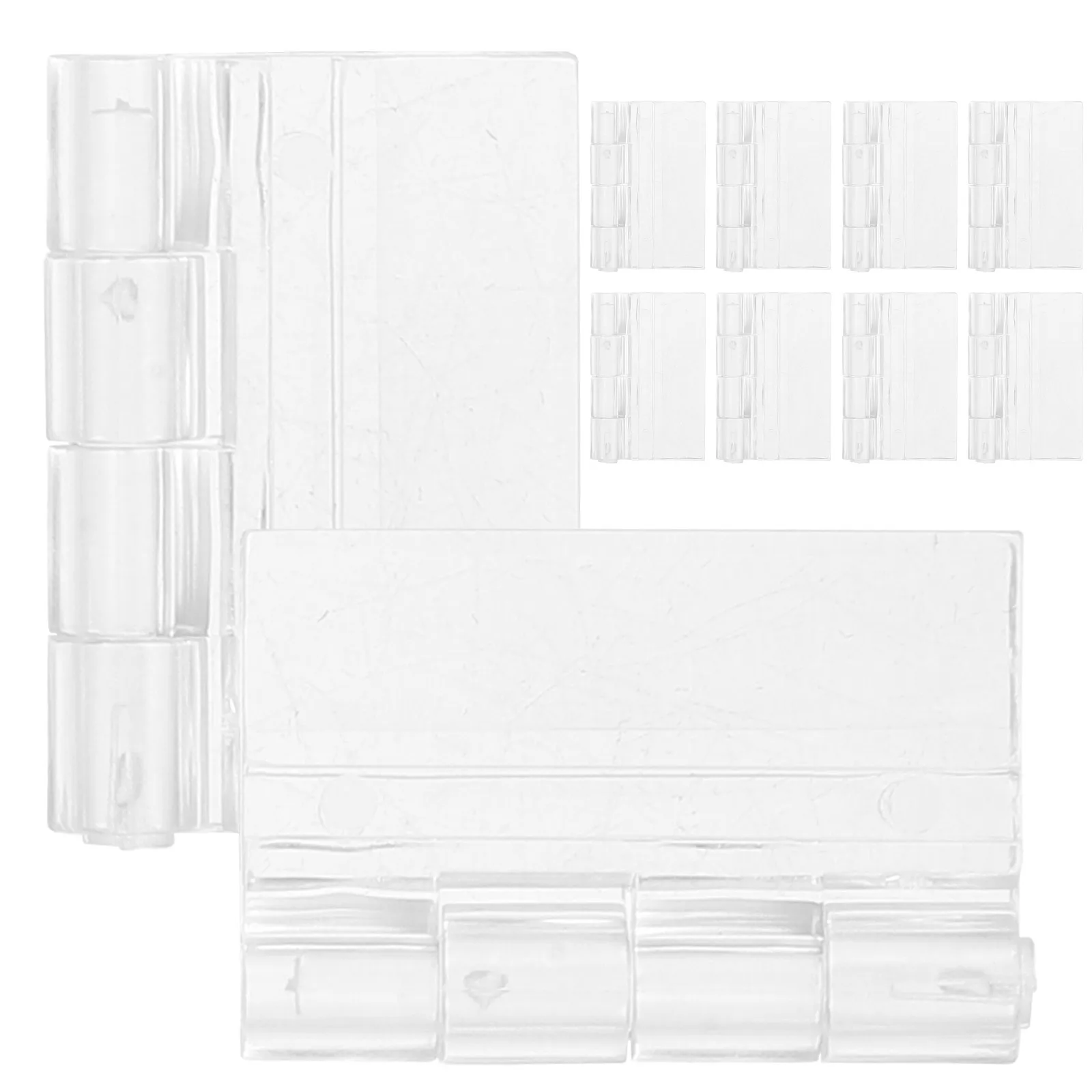 10Pcs Acrylic Hinges Transparent for Cabinet Door Drawer Box Wood Glass Mini Hinge Folding Continuous Small Hinges