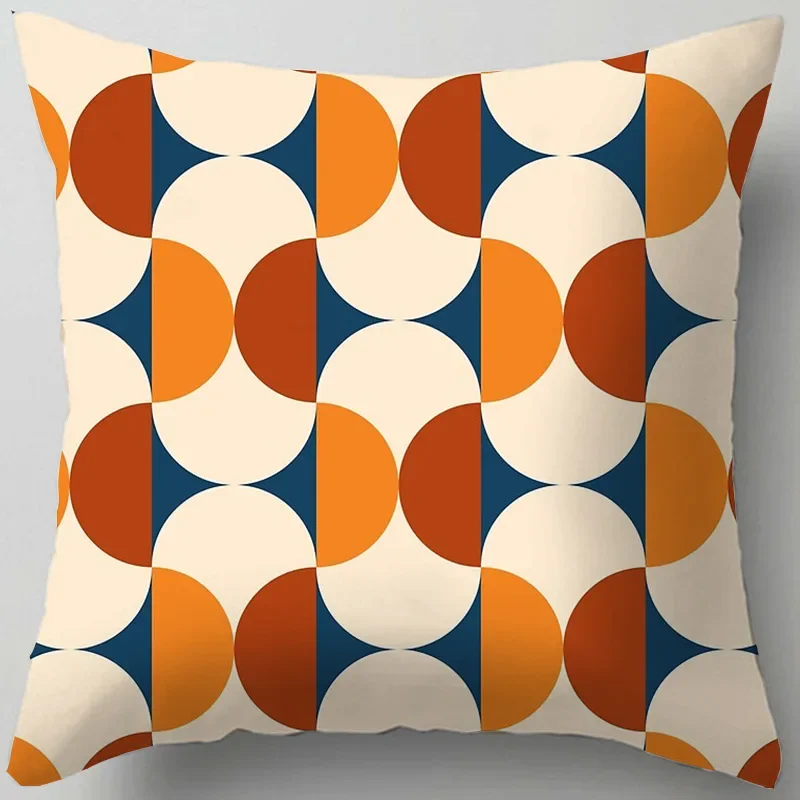 Funda de almohada geométrica naranja, decoración moderna para el hogar, sala de estar, oficina, sofá, funda de cojín