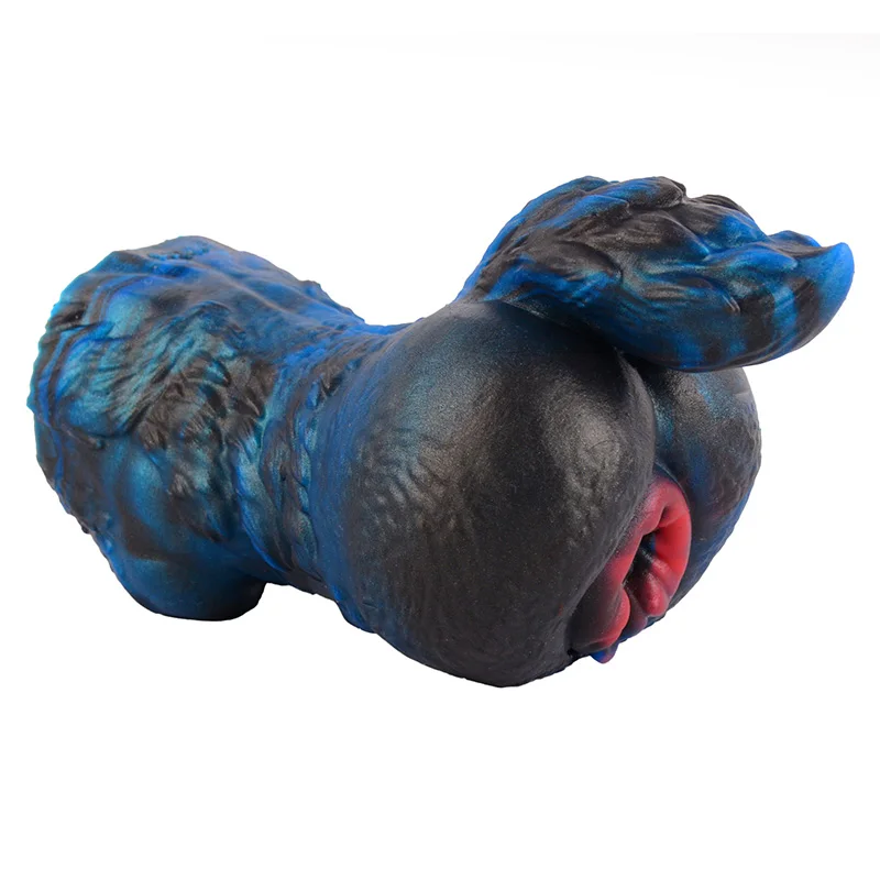 Deep Blue Big Ass Silicone Furry Tailed Harpy Artificial Vagina Fantasy Pocket Pussy Mythical Male Masturbator Adult Sex Toys