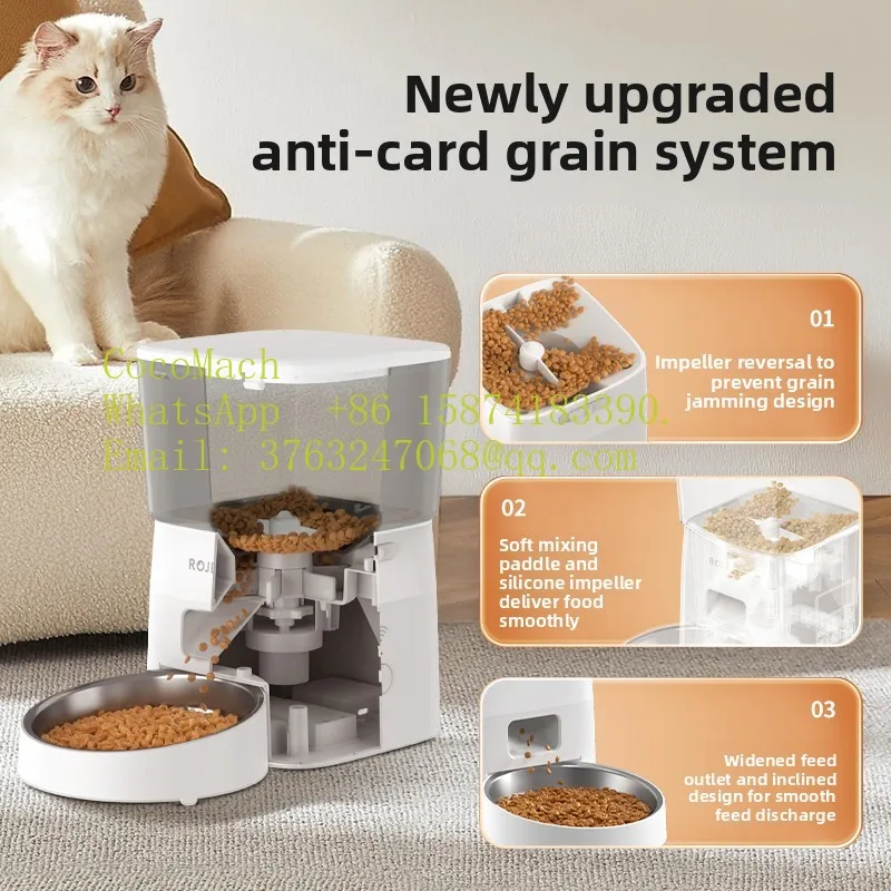 Automatic Cat Dog Feeder Pet Food Dispenser Timing Quantitative Remote Control Feeding Machine