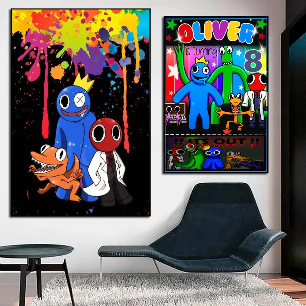 R-Rainbow Friends Toy Movie Sticky Poster HD Anime Hot Theme Singer/OST/Movie-Waterproof Self-Stick Home Decor
