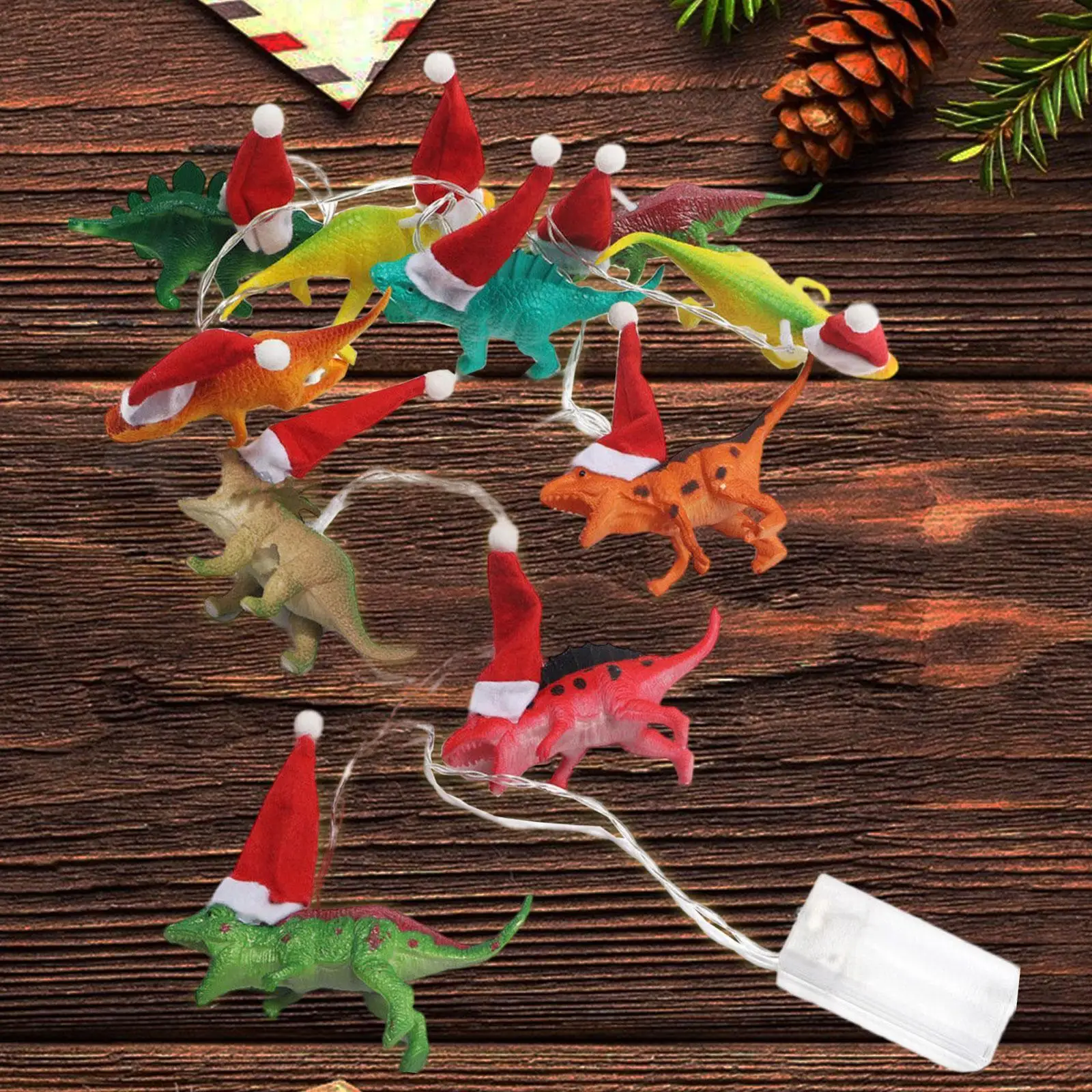 Guirxiété Lumineuse LED en Forme de Dinosaure, 10 Lumens, pour Décoration d'Arbre de Noël, Chambre à Coucher