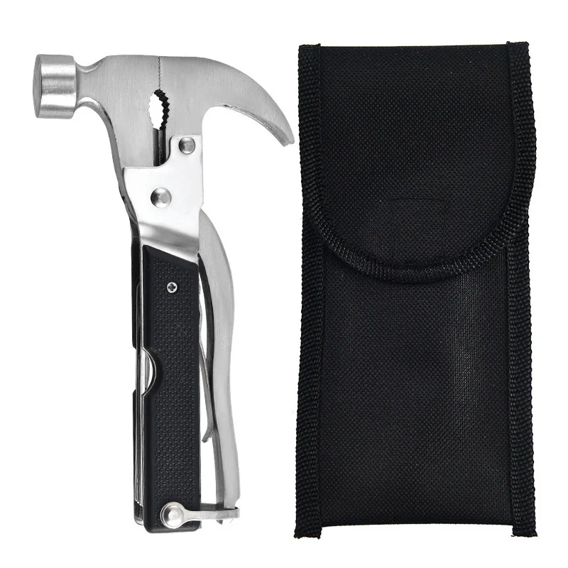 Strumento multifunzionale Martello per ascia Martello per artigli, Martello portatile da campeggio Martello per chiodi a terra pieghevole Strumento salvavita per auto