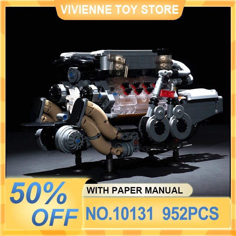 

MOULD KING 10131 MOC Technical W16 Engine for BGT Supercar Building Blocks Brick 3d Puzzle Assembly Toy Christmas Gift For Kids