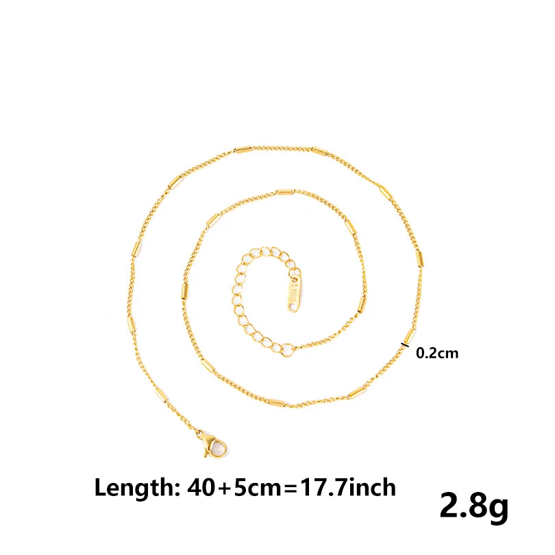 1/5/10PCS Wholesale Middle Cross Chain Necklaces For Women Men Simple Jewelry On The Neck Stainless Steel Chains Thin Girl Colar