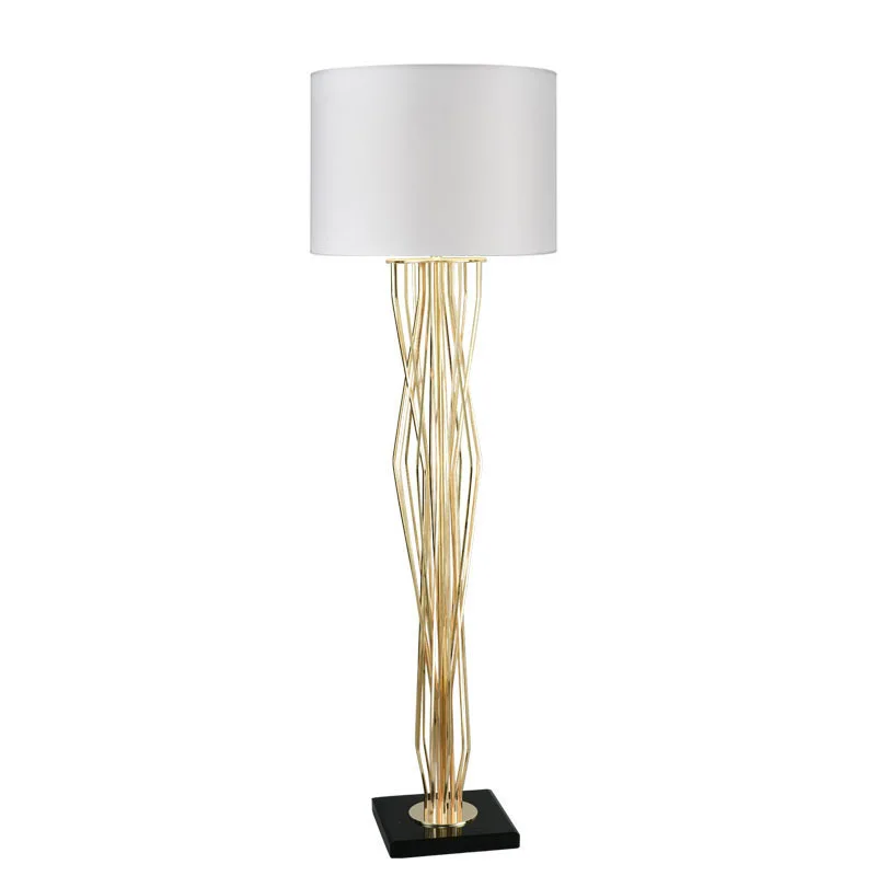 Postmodern Classical Fashion Gold Vertical Standing Lamp Designer Marble Base Luminaire Bedroom Light Living Room Floor Lamps